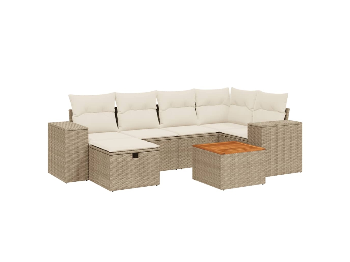 Garden Sofa Set, Garden Sofa Sets Vidaxl Bege Rattan / Vime (n/a)