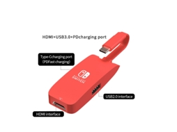 Yizhood Mini Docking Station Portátil Usb C para 4k Hdmi para Nintendo Switch Usb 3.0 Hub Pd 100w para Macbook Pro Vermelho