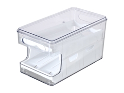 Organizador De Ovos, Transparente, Branco, Para Organização Doméstica Na Cozinha E Bancada