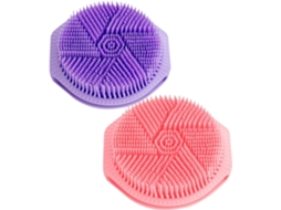 Conjunto De 2 Escovas Esfoliantes Corporais Silicone Dupla Face, Macias E Ergonômicas, Para O Corpo E As Costas, Nas