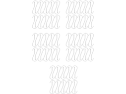 Conjunto De 100 Ganchos Redondos Ferro Prateado Sewacc Cabides Roupas Design Multifuncional E Resistente À