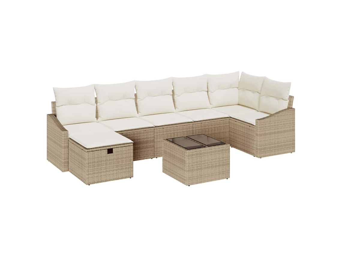 Maison Exclusive - Conjunto De Sofás Com Almofada 7 Pcs Vime Pe