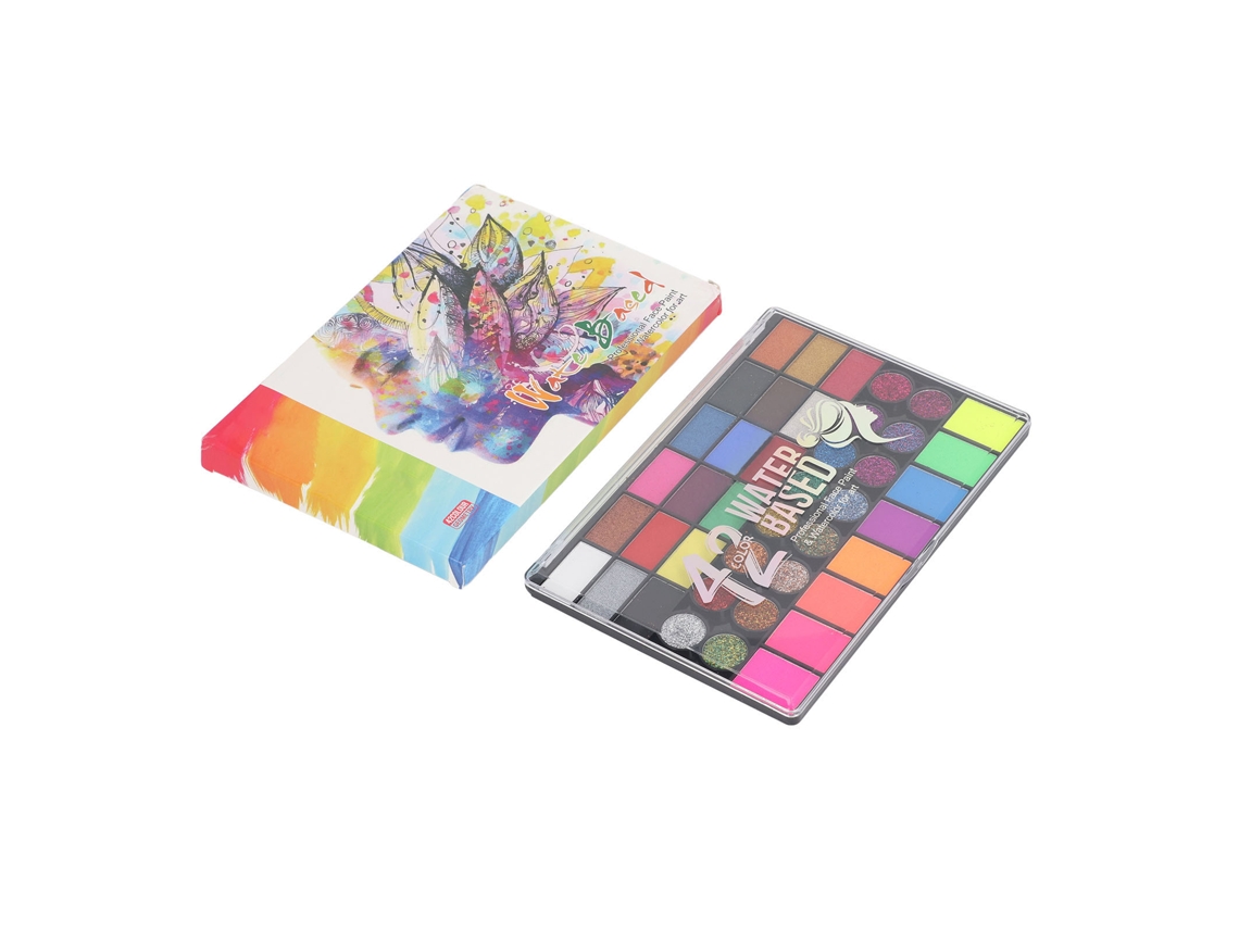 Paleta De Pintura Facial Lavável 42 Cores Solúvel Em Água