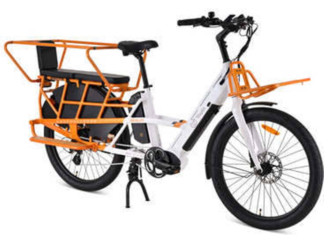 Bicicleta Elérica YOUIN de Carga Berlin (Autonomia: 125 km - Branco e Laranja)