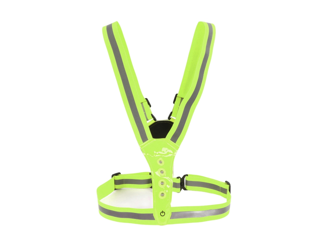 Colete Refletivo Led Para Corrida Com 3 Modos De Iluminação E Proteção 360° Verde