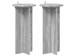 Conjunto 2 Suporte Moderno Para Plantas Vidaxl Cinzento Derivados De Madeira (29,5 X 29,5 X 60 Cm)