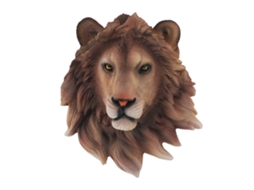Estátua de Cabeça de Animal 3D em Resina, Leão LAXISCREED