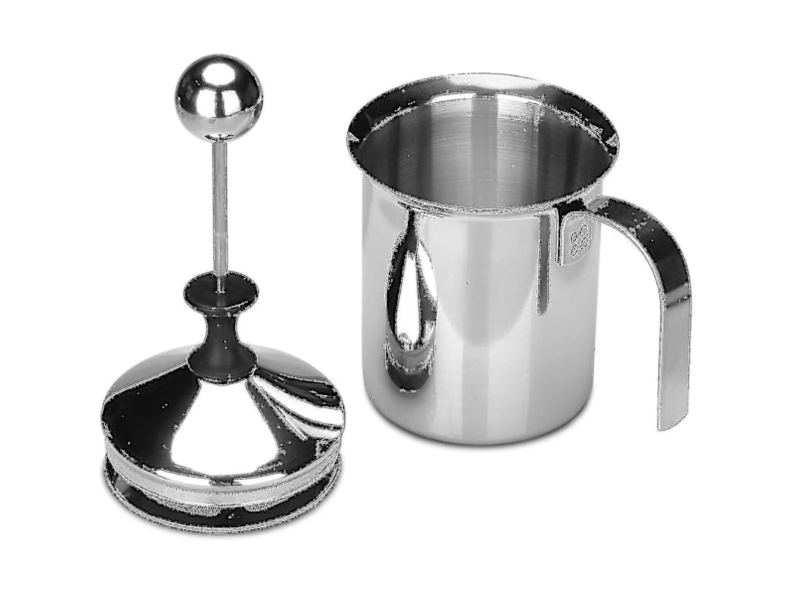 Espumador De Leite Manual De 400ml Em Aço Inoxidável Com Dupla Camada De Espuma