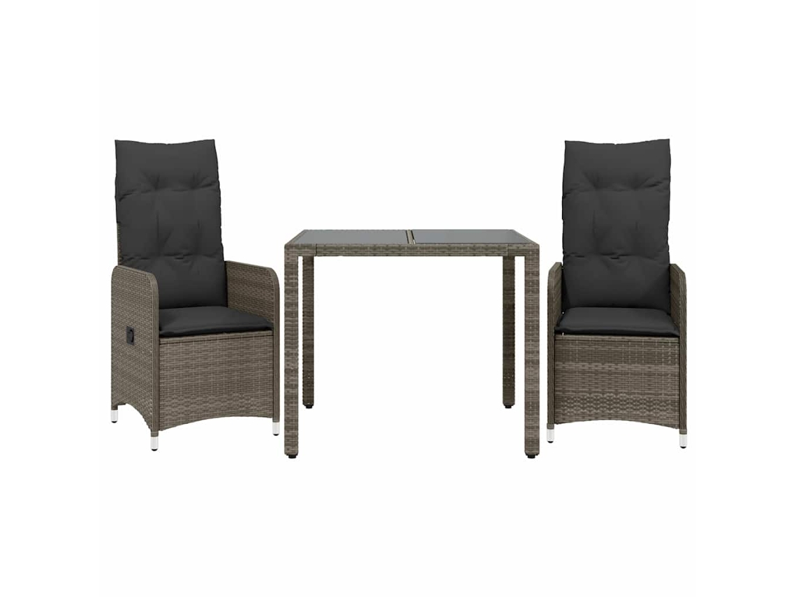 Bistro Set, Bistro Sets Vidaxl Cinzeto Rattan / Vime (90 X 90 X 75 Cm)