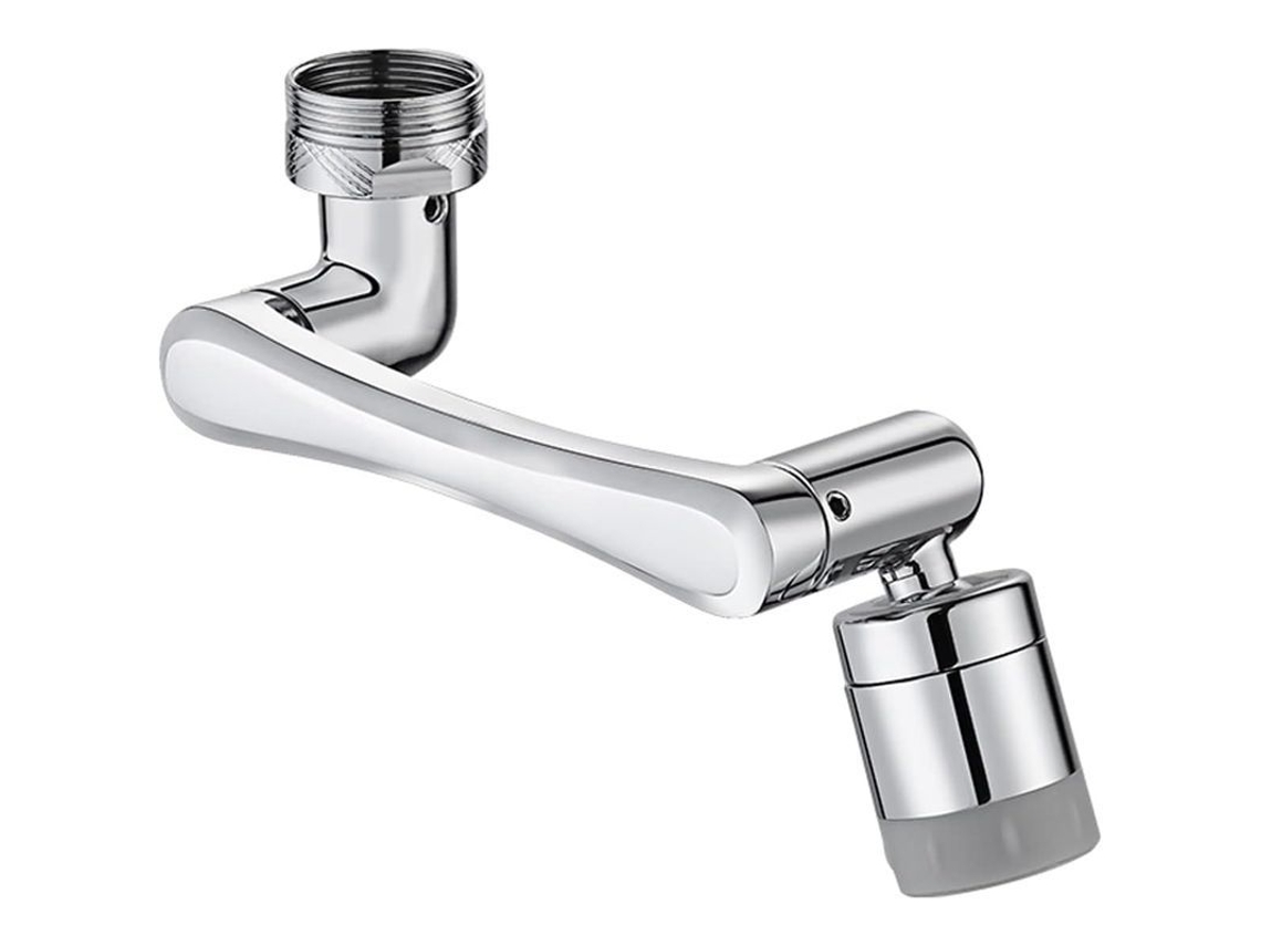 Extensor De Grifo Giratorio Universal 1080+360 Grados, Aerador De Grifo De Cocina Con Filtro Anti-salpicaduras, Brazo Robótico 2 En 1, Plata