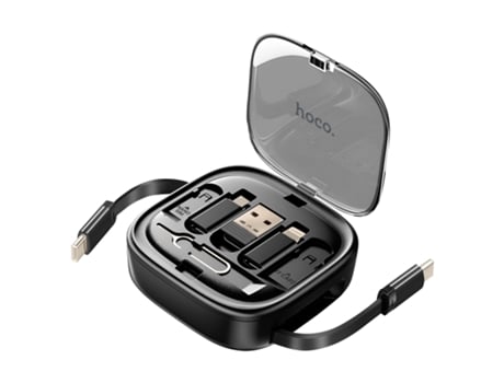 Cabo Usb C 6 Em 1 Carga Rápida 60w Com Adaptadores Preto Hoko