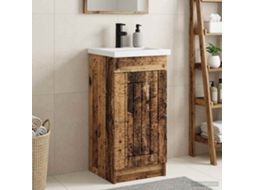 Vidaxl Gabinete De Banheiro Com Pia Madeira Antiga 42 X 40 X 84,5 Cm