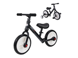Bicicleta Equilíbrio 2 5 Anos (rodinhas+pedais, Banco Ajustável, Preta)