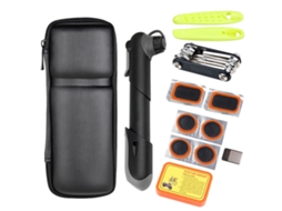 Kit De Reparo De Bicicleta Com Bomba Portátil Ferramentas Multifuncionais Parches Para Pneus E Bolsa