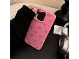 Capa Para Iphone 17 Pro Max Rosa Claro Com Tela Embaçada, Macia E Simples, Com Laço De Silicone.