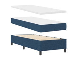 Cama Box Com Colchão E Luz Led Azul, Vidaxl, Tecido (80x200 Cm)