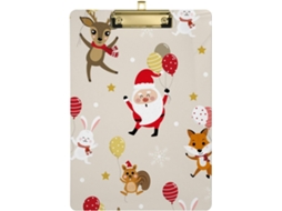 Placar "feliz Natal com Papai Noel e Renas" Prancheta Furo Padrão para Treinadores de Futebol 31,8 X 22,9 0,