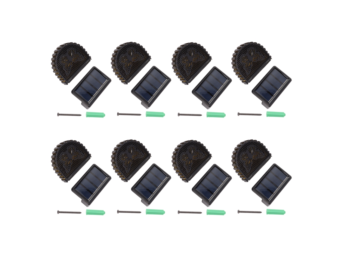 8 Lâmpadas de Parede Solar Led Decorativa com Bateria