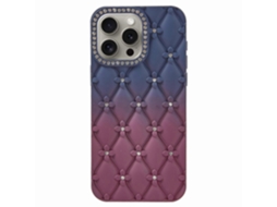 Capa De Celular Em Tpu Com Decoração De Strass E Borracha Para Iphone 15 Pro
