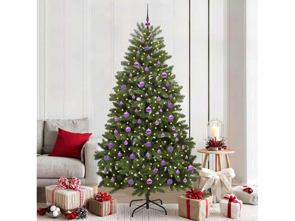 Vidaxl Árvore De Natal Artificial Verde 210 Cm Pvc E Metal