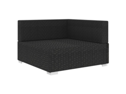 Maison Exclusive - Cadeira De Canto Seccional C/ Almofadões 1 Pc Vime Pe Preto