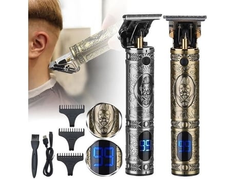 Letouch Novelty Display LCD Máquina de cortar cabelo recarregável sem fio T-Blade aparador para homens LETOUCH
