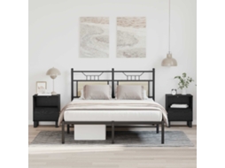 Vidaxl Armário De Cama Carvalho Preto 40 X 35 X 50 Cm