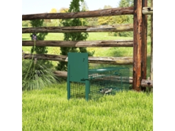 Trampa Para Animales Vivos Con Puerta Jaula De Captura Metálica Con Asa Para Conejos Visones Pequeños 60x18x20 Cm Verde Oscuro