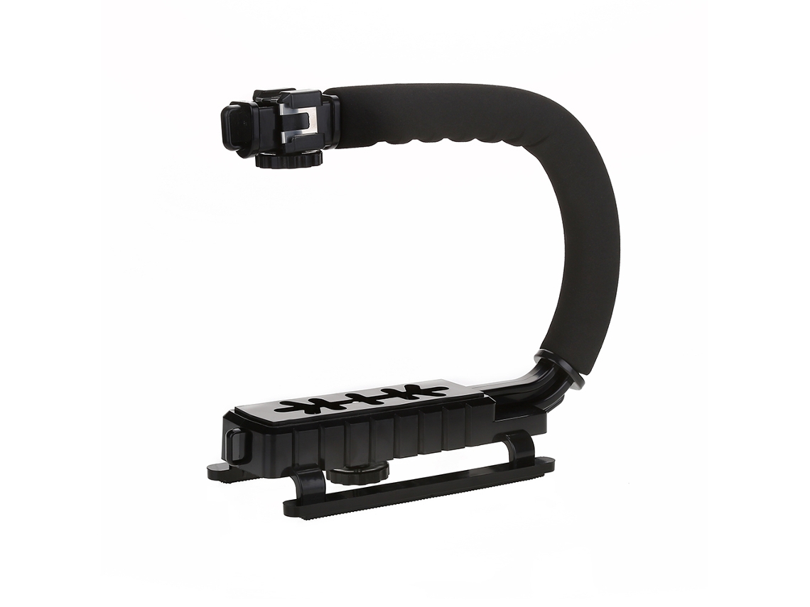 Suporte De Mão Em Forma C, Feito Plástico, Com Função Anti-vibração, Para Câmeras E Filmadoras.-aquaforge