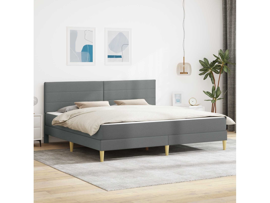 Vidaxl Estrutura Da Cama 200 X 200 Cm Cinza Escuro