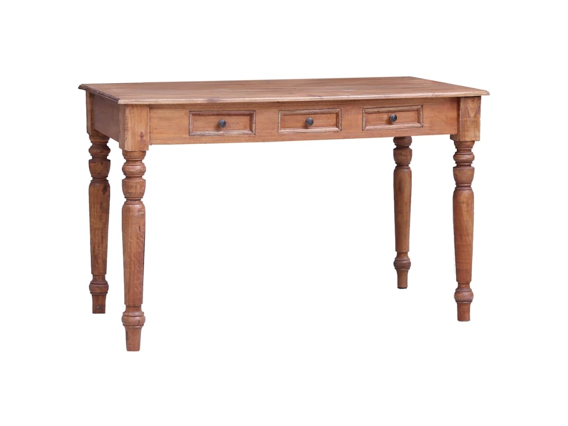 Vidaxl Secretária Com Gavetas 117x57x75 Cm Madeira De Mogno Maciça