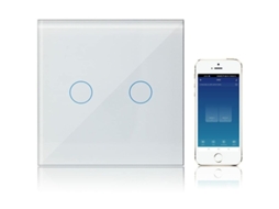 Interruptor Inteligente Wifi Touch 2 Gang 1 Way Compatível com Alexa Google Assistant Controle App Tuya