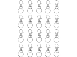 Conjunto de Clips Lagosta em Tehaux Metallic League, Conexão e Fixação Seguras para Chaveiros, 100 Acessórios para