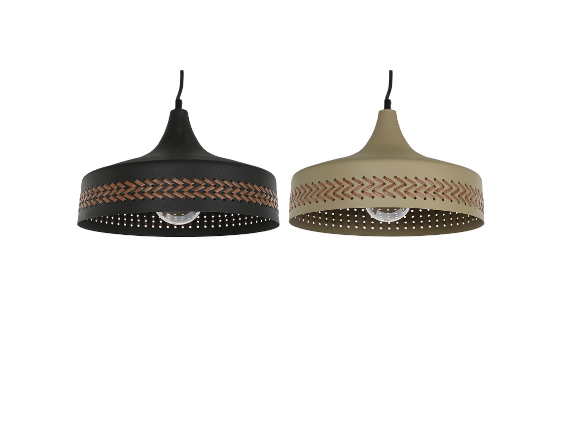 Candeeiro de Teto DKD HOME DECOR Castanho Preto Creme Metal 50 W 35 X 35 X 20 Cm 2 Unidades