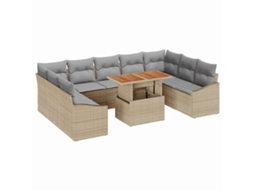 Maison Exclusive - Conjunto De Jantar Para Jardim Com Almofada 10 Pcs Bege E Cinza
