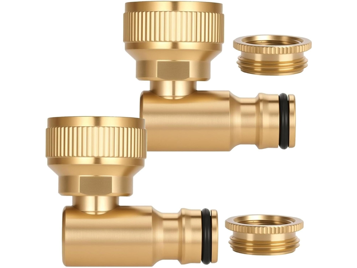 Adaptador De Mangueira Universal Latão 2 Peças, 1/2 E 3/4 Polegadas.