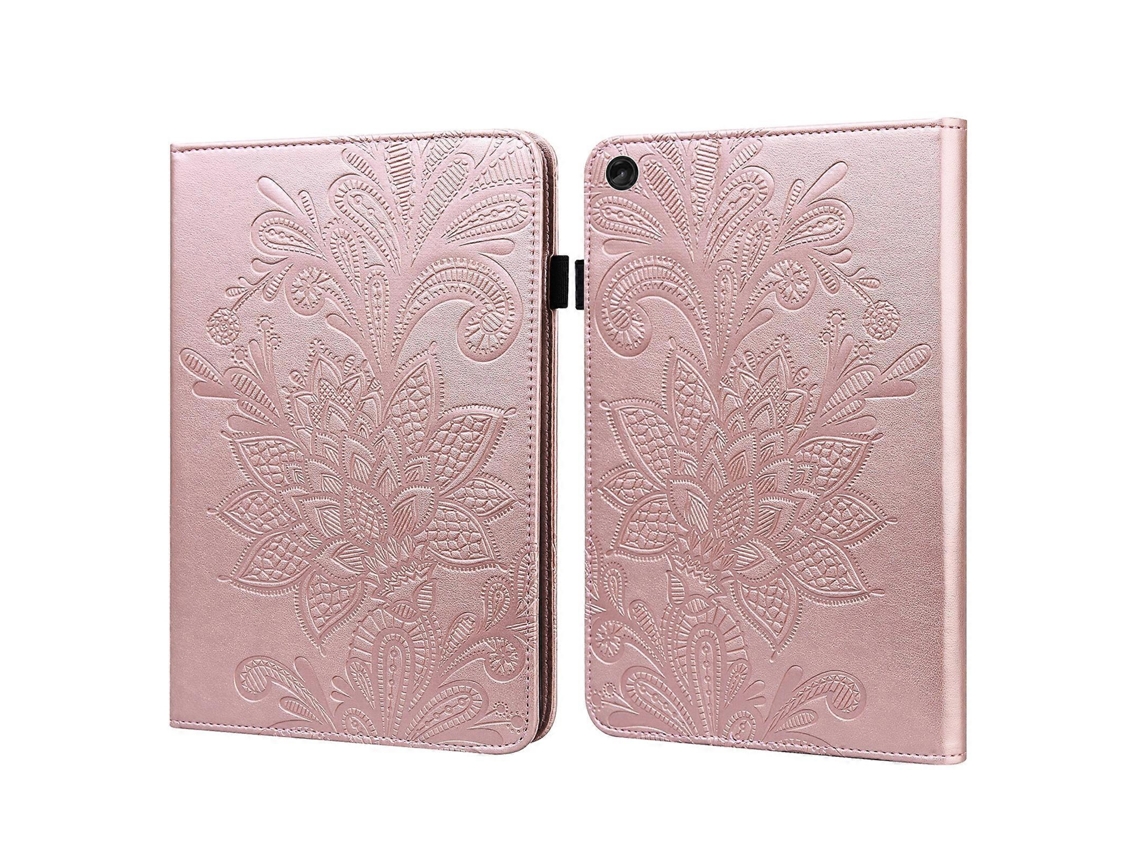Capa De Couro Com Padrão De Renda Floral Em Relevo Para Tablet Lenovo Tab M10 De 3ª Geração