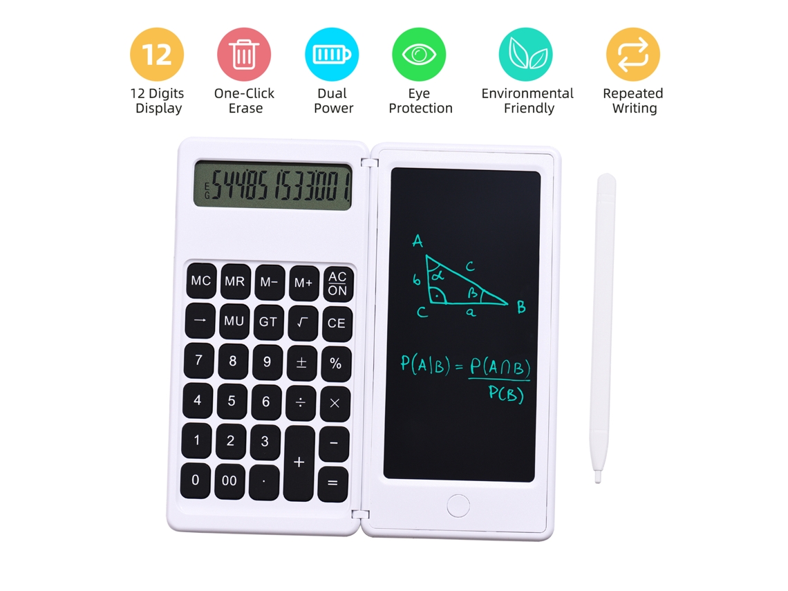 Calculadora Plegável e Tableta de Escrita LCD 6