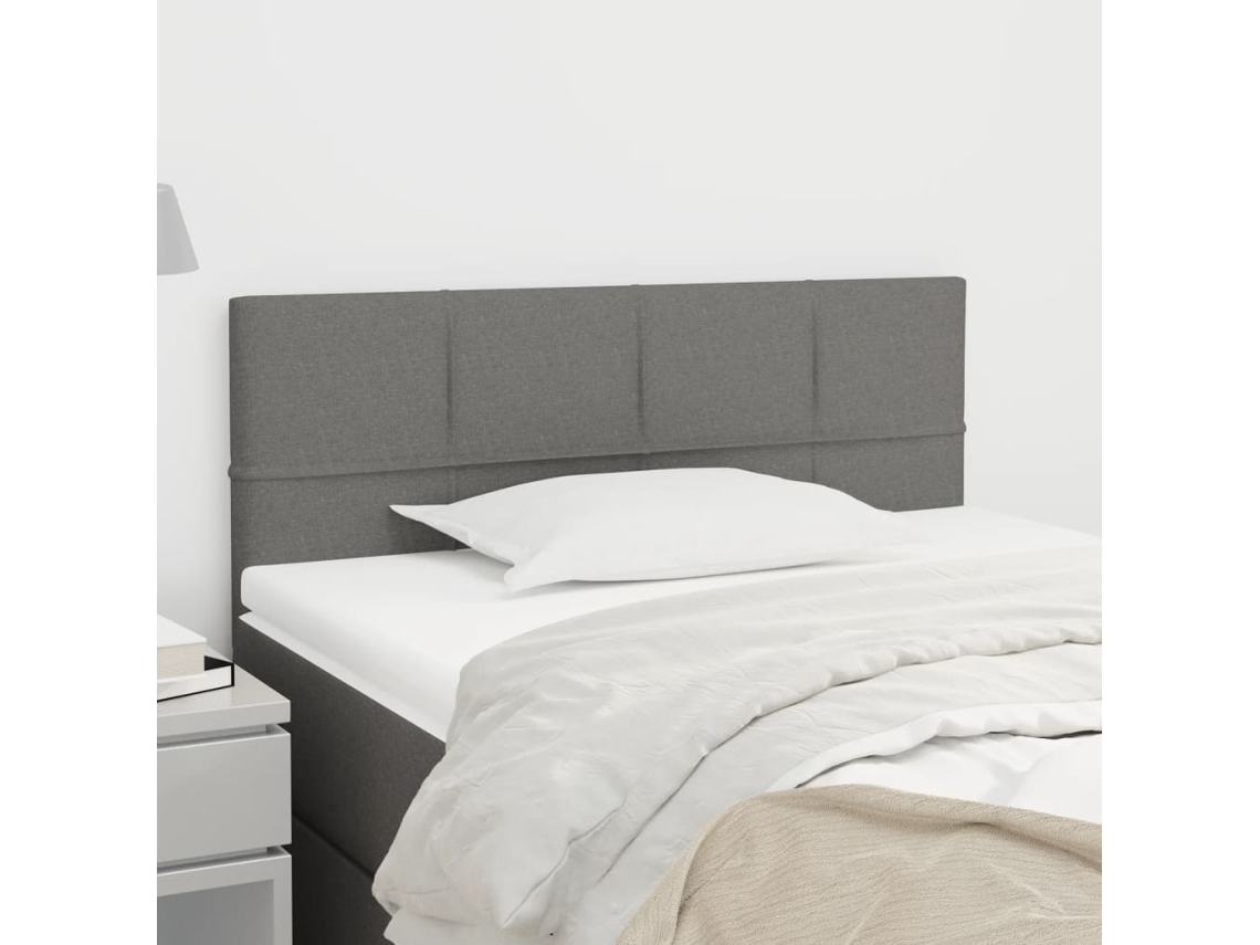 Vidaxl Cabeceira De Cama Tecido 90x5x78/88 Cm Cinzento-escuro