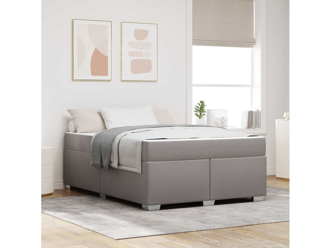 Vidaxl Estrutura da Cama Cinzento acastanhado 140 X 200 Cm Tecido