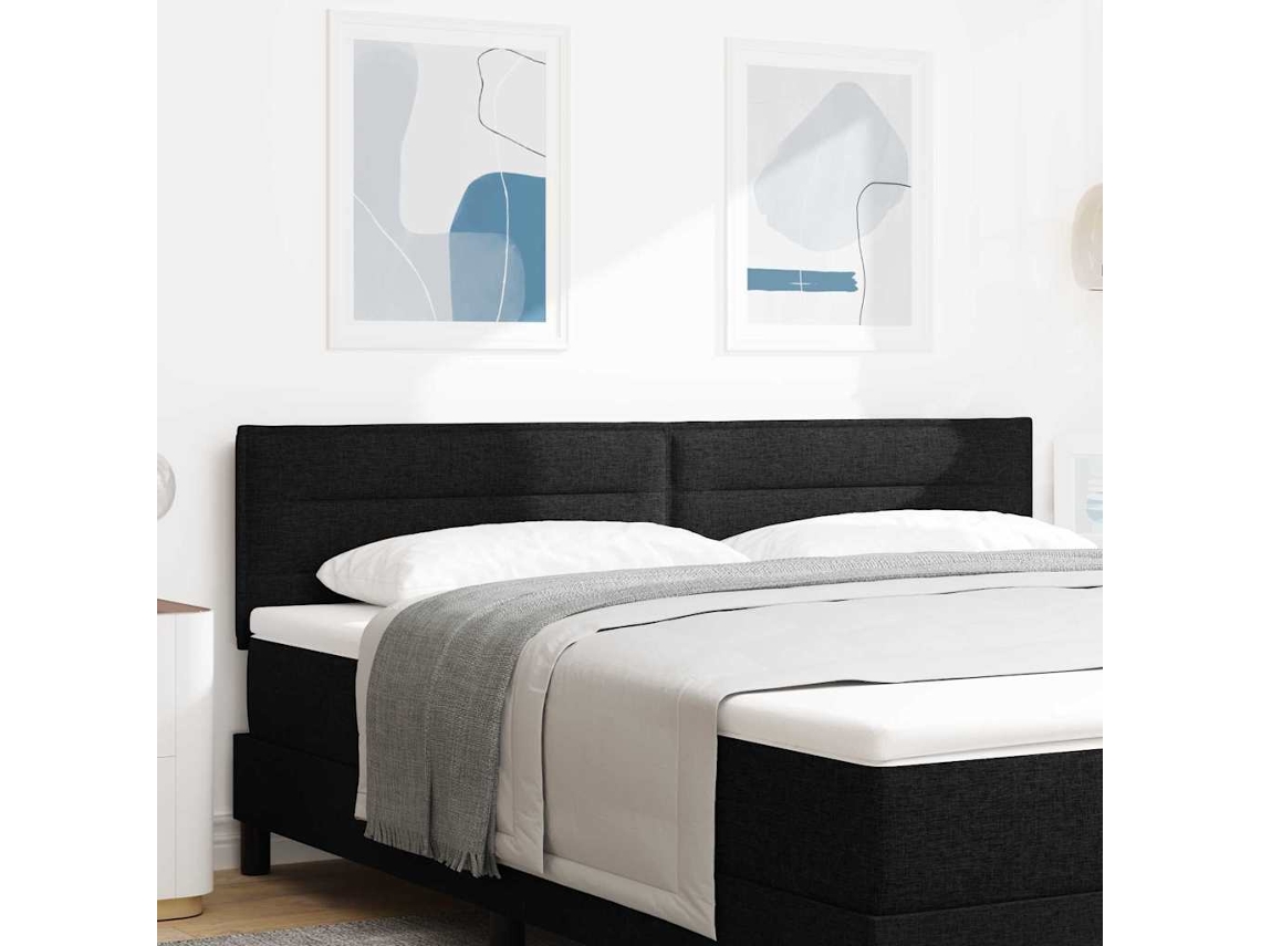 Vidaxl Cabeceira Led com Fitas Led com Cabeceira Preto 180 Cm Tecido