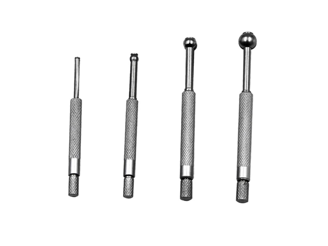 Conjunto de 4 Medidores de Furo Telescópicos, Metal Banhado a Prata, 3 a 14 Mm, Estojo, Medições Precisas SFUSHOS
