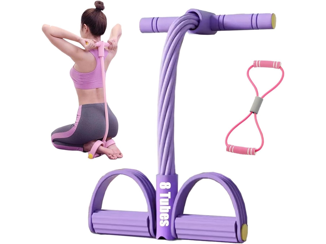 Aparelho Para Exercícios Abdominais Com 8 Tubos | Maximiza Os Resultados Use Faixas De Resistência Pedal E