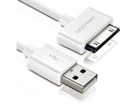 Cabo DELEYCON MK411 (USB - 30 Pin - 2 m - Branco)