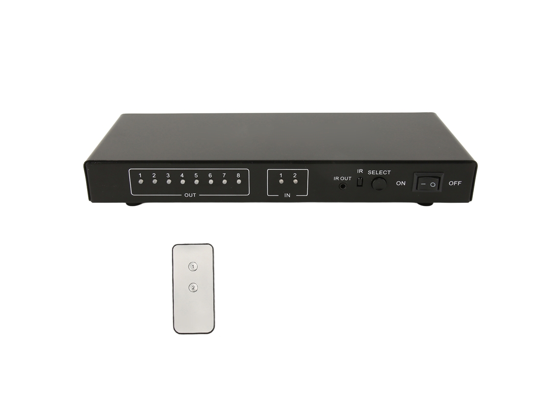 Divisor Hdmi 2 Entradas 8 Saídas Transmissão 4k EOOCOO