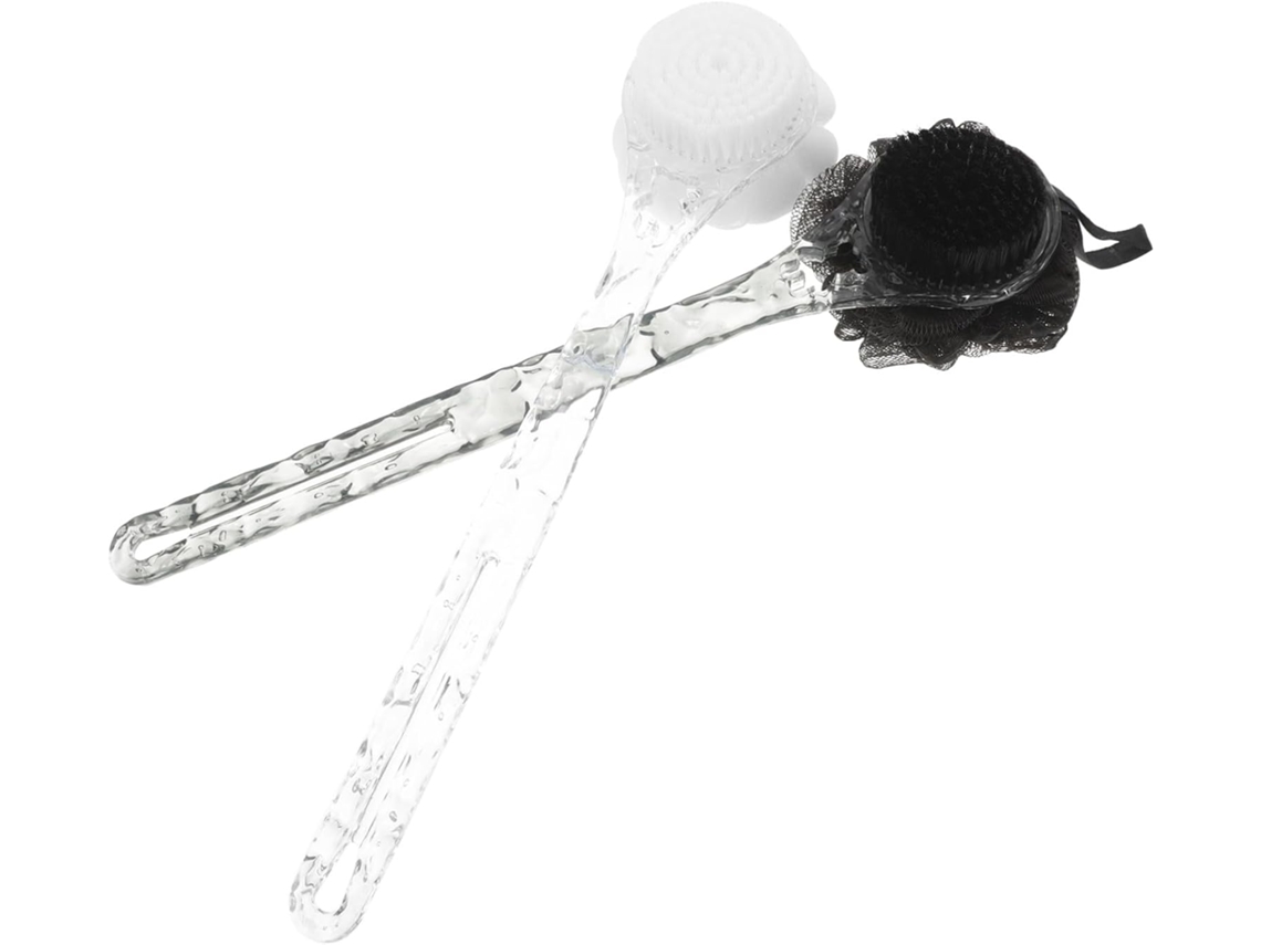 Conjunto De 2 Escovas Esfoliantes Pretyzoom Com Estampa Sorvete Preto Rachado + Branco Gelo Escova Esfoliante Dupla Face