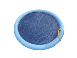 Tapete Sprinkler Circular Azul Pvc Anti-derrapante 150x150cm, Sistema De Aspersão Regulável Para Diversão Infantil Ao Ar Livre
