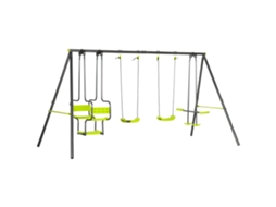 Balanço Infantil para Exterior com 6 Lugares e Estrutura de Aço, para Crianças a Partir Dos 3 Anos, 355 X 184 X 186 Cm, Verde. ZENCORE SERVICES