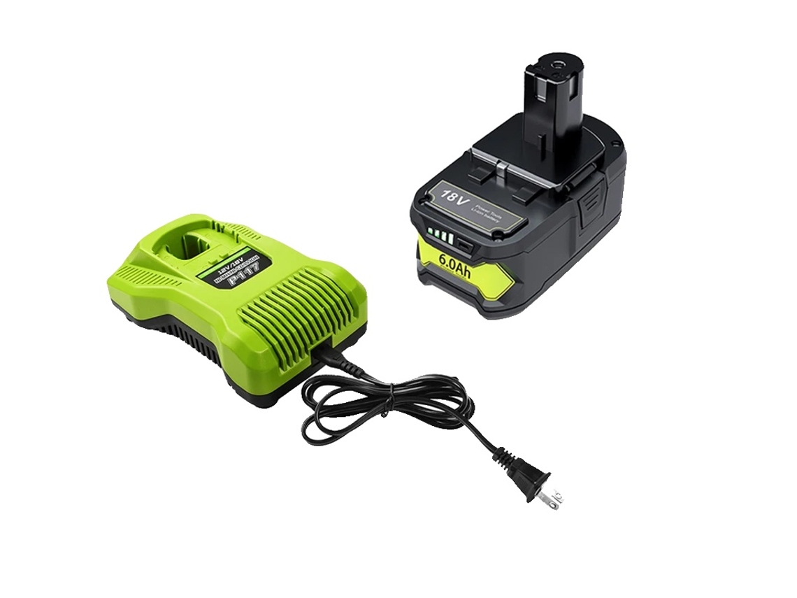 Bateria De Substituição, Li-ion, 18v, Compatível Com Ryobi, 1 6ah 1 Carregador