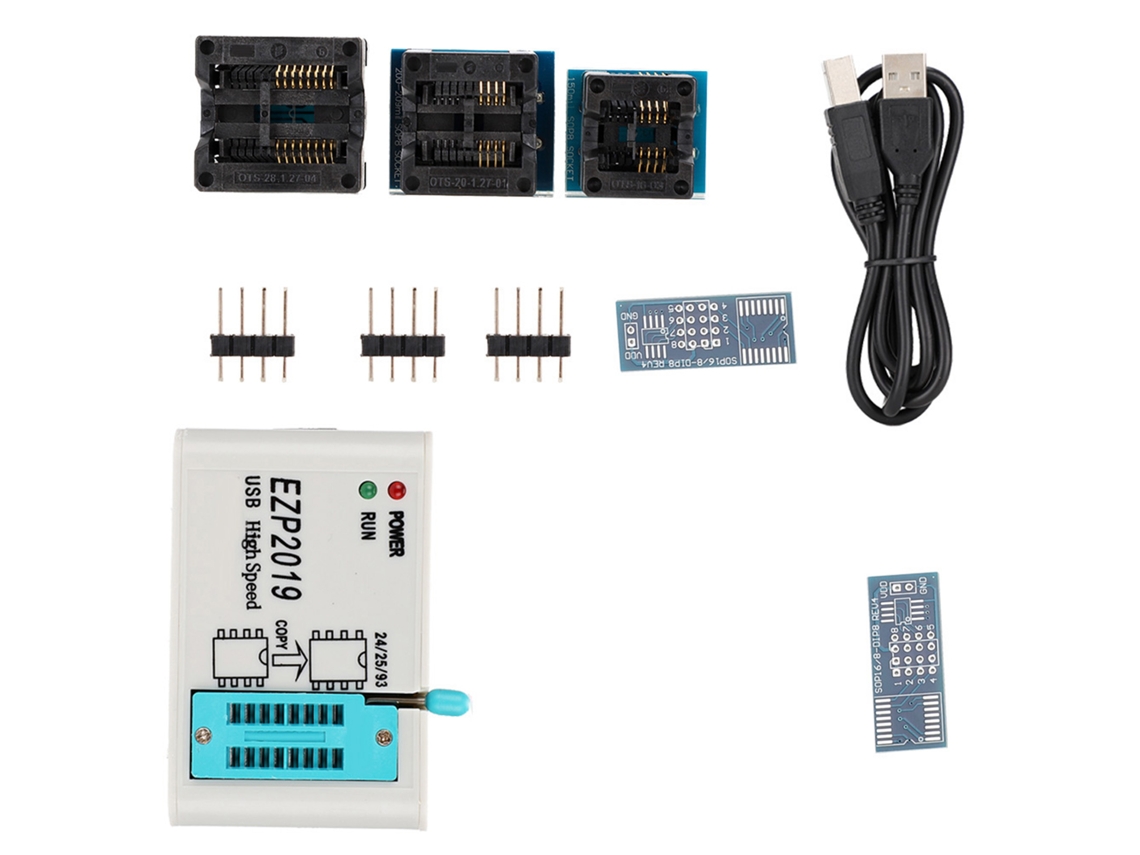 Programador Spi Usb De Alta Velocidade Ezp2019 Com 3 Bases Testadas Suporta Séries 24/25/26/93